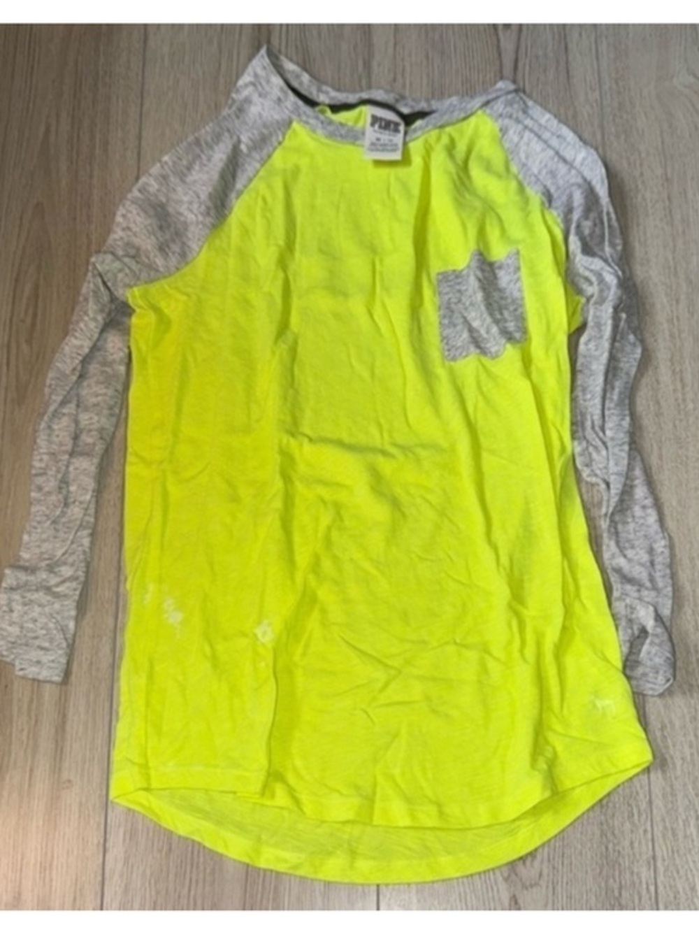Victoria’s Secret pink yellow grey gray half sleeve shirt top